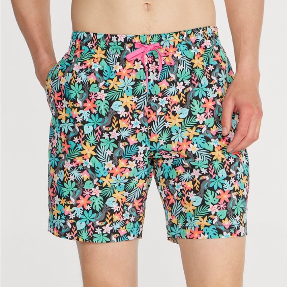Chubbies The Bloomerangs Tropical Floral Swim Trunks Shorts 5" Inseam Small